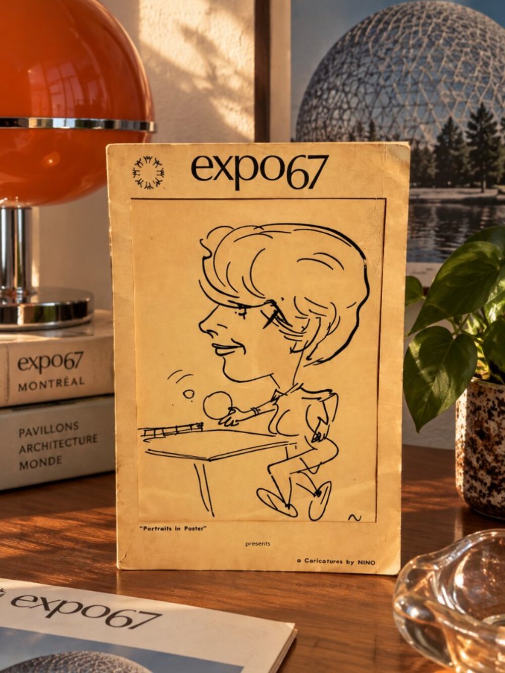 Vintage Vintage Expo 67 Montreal Caricature Art Sketch - Nino Falanga "Carica-to